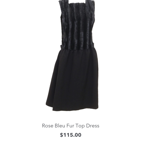 NWT Rose Bleu fur top dress size 14 - Picture 1 of 4